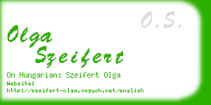 olga szeifert business card